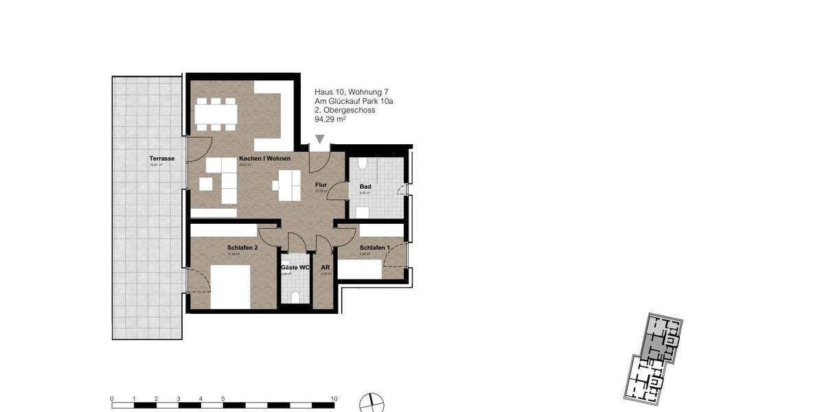 Erdgeschoßwohnung Gelsenkirchen Gelsenkirchen-Nord - 3 Zimmer, 94 m&sup2;, 1.065&euro; | Angebot:25852202