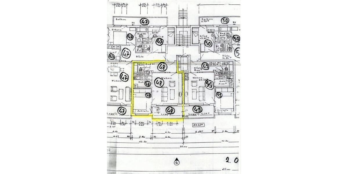 Etagenwohnung Düsseldorf Derendorf - 2 Zimmer, 53 m&sup2;, 298.000&euro; | Angebot:27193590