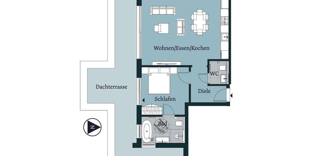 Etagenwohnung Düsseldorf Lohausen - 2 Zimmer, 64 m&sup2;, 491.000&euro; | Angebot:25680296