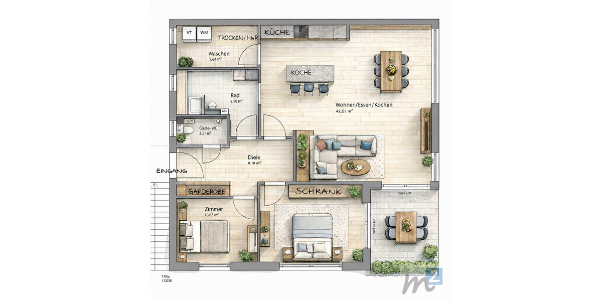 Die Tannenberg Residenz in Remscheid Lüttringhausen, Neubau, vier Zweifamilienhäuser, behindertengerecht - Erdgeschoßwohnung Remscheid Lüttringhausen | Angebot:26004945