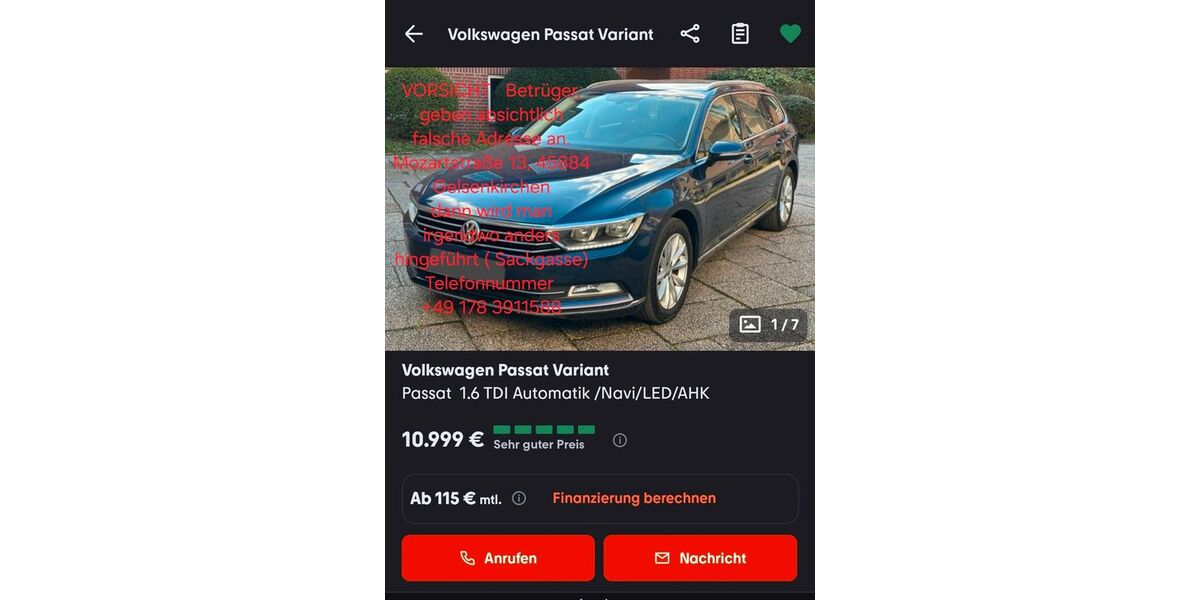 VW Passat Variant 110.000 km 10.999 &euro; Bochum 44787