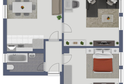 Wohnung Duisburg Essenberg - 2 Zimmer, 54 m&sup2;, 425&euro; | Angebot:26646870