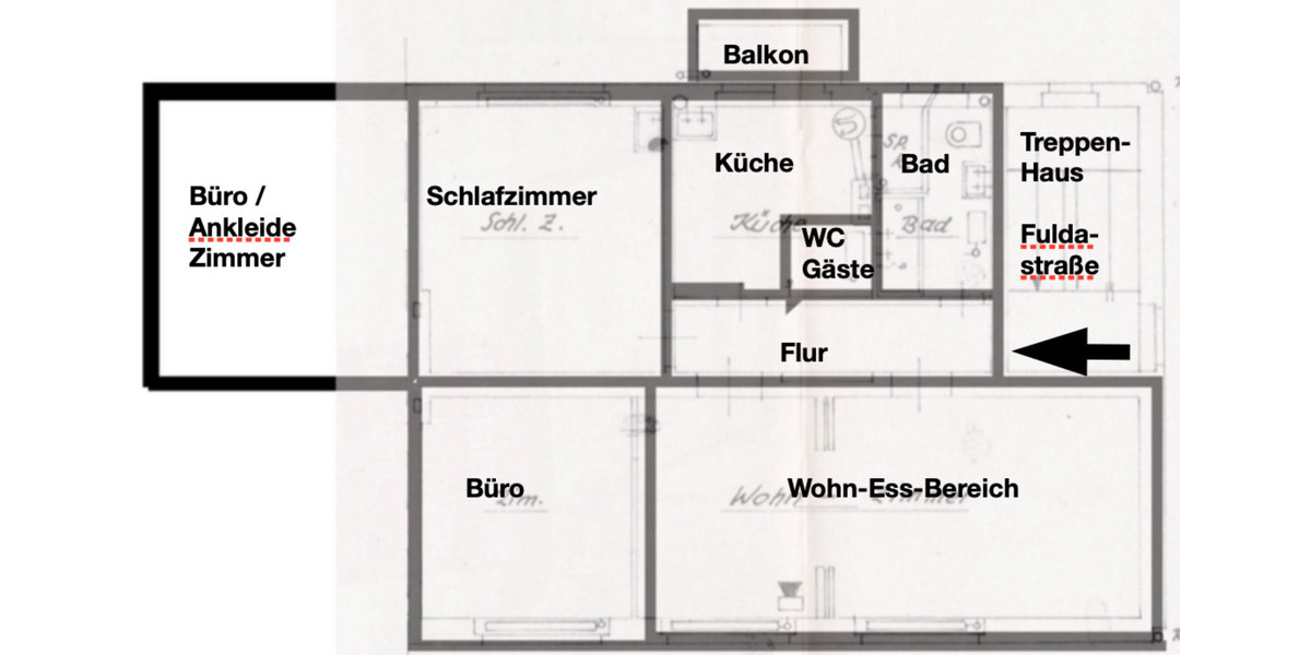 Etagenwohnung Duisburg - 4 Zimmer, 110 m&sup2;, 1.300&euro; | Angebot:25824080